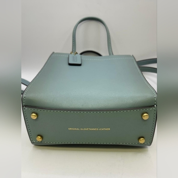 Coach Mini Cashin Tote NWOT crossbody bag purse blue/light blue/sage - Picture 5 of 6